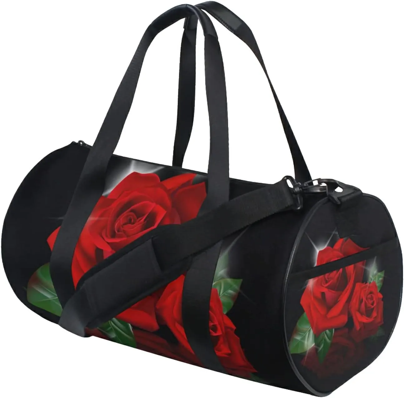Red Roses Duffel Bag,Canvas Travel Bag for Gym Sports and Overnight