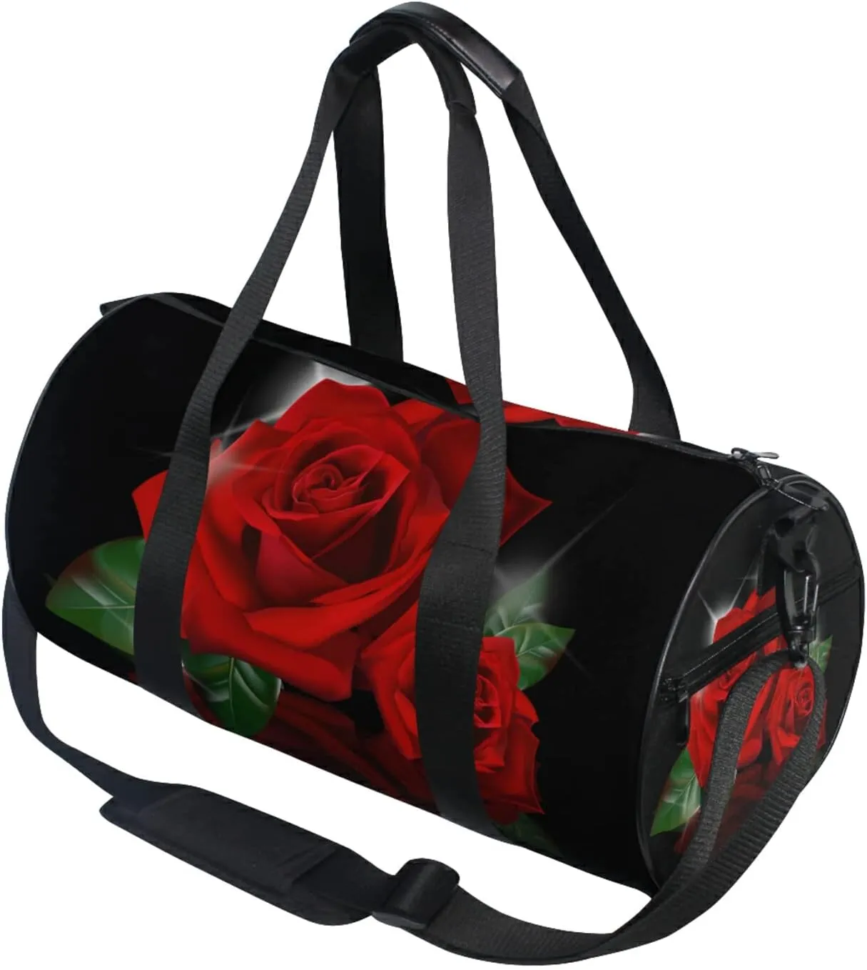 Red Roses Duffel Bag,Canvas Travel Bag for Gym Sports and Overnight