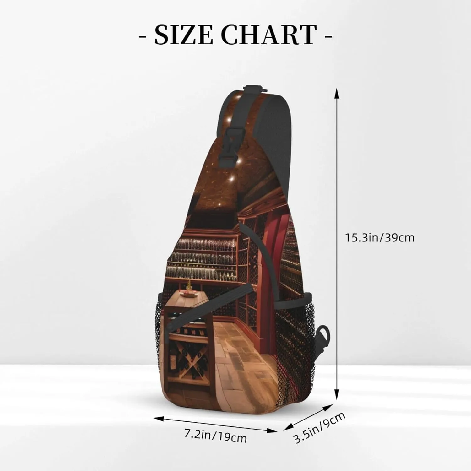 Red Wine Cellar Unisex Daypack Chest Pack â€“ Lightweight & Stylish Hiking Rucksack, Versatile Messenger Bag