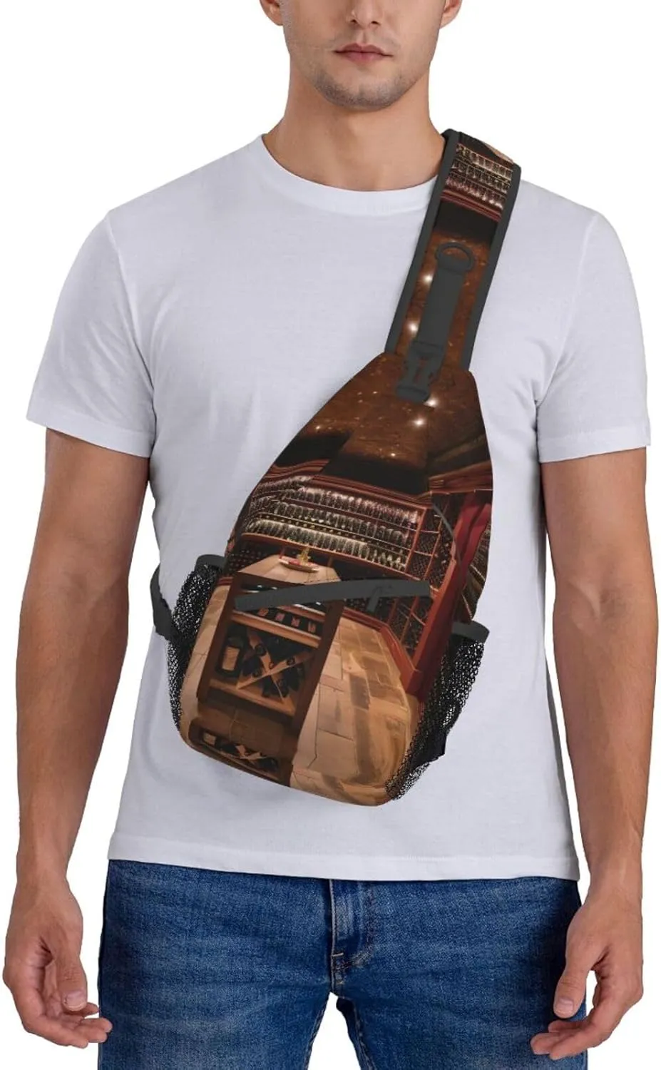 Red Wine Cellar Unisex Daypack Chest Pack â€“ Lightweight & Stylish Hiking Rucksack, Versatile Messenger Bag
