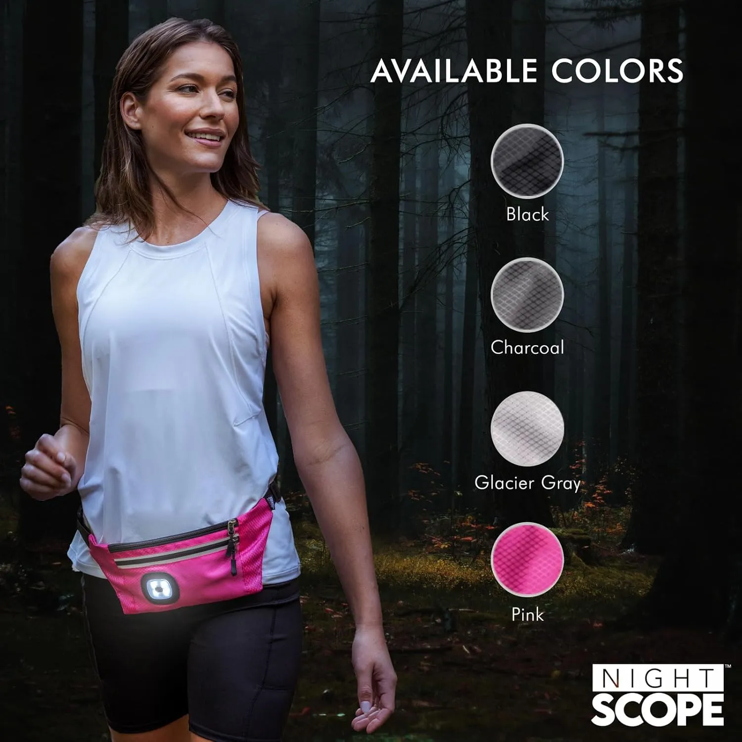 Reflective Sling/Fanny Pack with Removable Rechargable LED Light - Gray