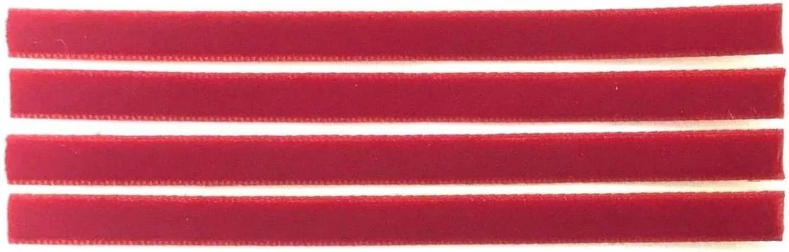 Replacement VPI Strips 4-Pack Velvet/Felt 3M   Adhesive Okki Nokki   VPi Machine LP Vinyl Record Album Cleaning Strip Set (Quantity of 4) / Cleaner Records (Red)