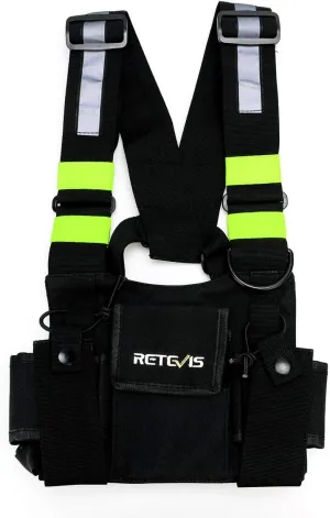 Retevis Universal Radio Vest Radio Chest Harness Front Pack Pouch, Compatible with RT22 RT21 RT27 RT28 RT68 RT29 Baofeng Arcshell Walkie Talkie Bag Pocket for Two Way Radio(Rescue Essentials)