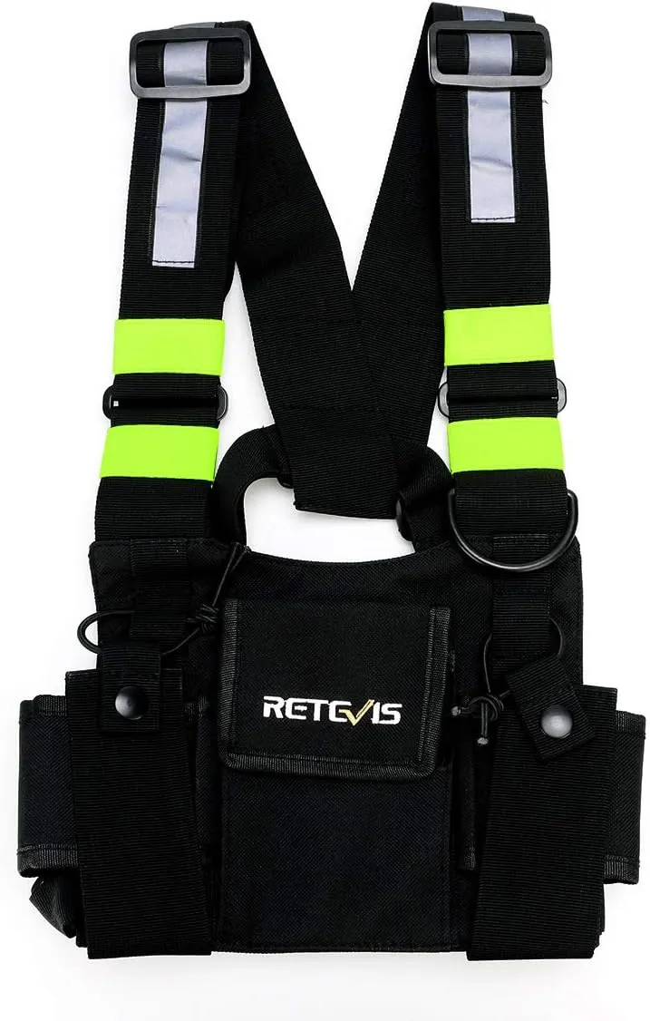 Retevis Universal Radio Vest Radio Chest Harness Front Pack Pouch, Compatible with RT22 RT21 RT27 RT28 RT68 RT29 Baofeng Arcshell Walkie Talkie Bag Pocket for Two Way Radio(Rescue Essentials)