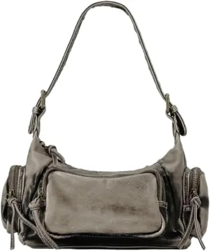 Retro Vegan Leather Tote Bag for Women Y2k Shoulder Crossbody Purse Top Handle Satchel Multiple Pockets Handbag