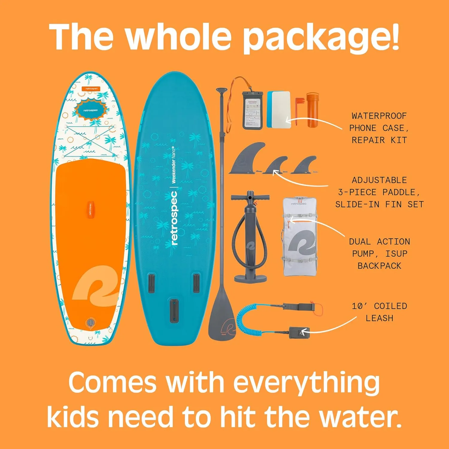 Retrospec Weekender-Nano 8ft. Inflatable Stand Up Paddleboard