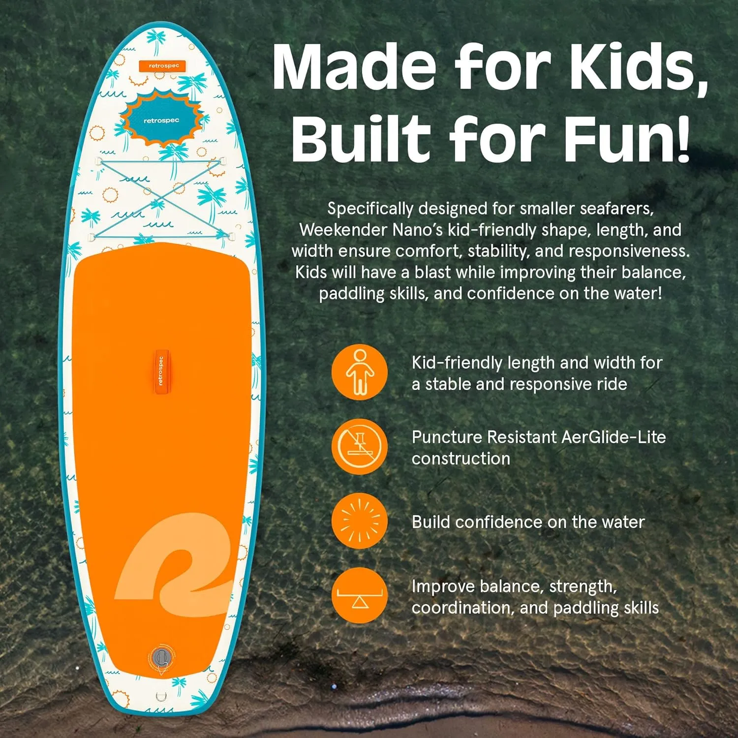 Retrospec Weekender-Nano 8ft. Inflatable Stand Up Paddleboard