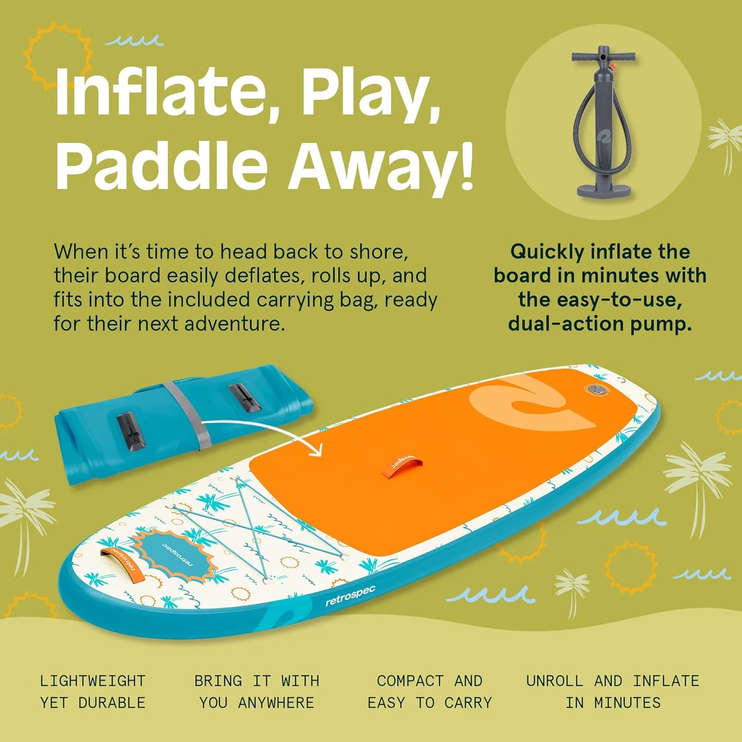 Retrospec Weekender-Nano 8ft. Inflatable Stand Up Paddleboard