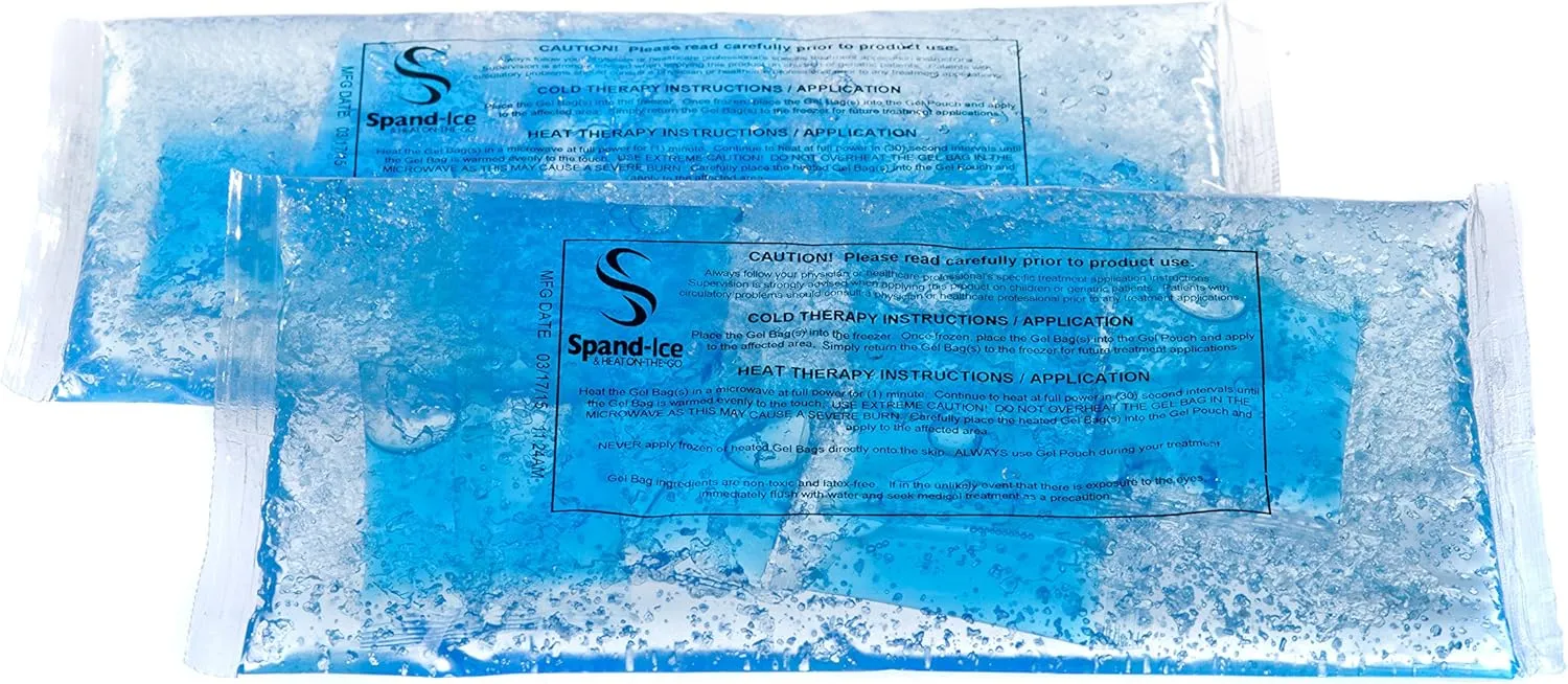 Reusable Gel Hot Cold Packs - Patented, Long-Lasting Ice & Heat Therapy - for Pain, Injuries & Coolers (2 Pack)