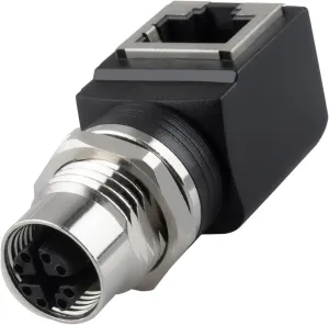RJ45 to M12 X Coded 8 Pin Adapter Cat6/Cat5, M12 Female to RJ45 Female Connector X-Code IP68 Shielded Industrial Ethernet Adapter for Basler Cognex Industrial Camera Sensor