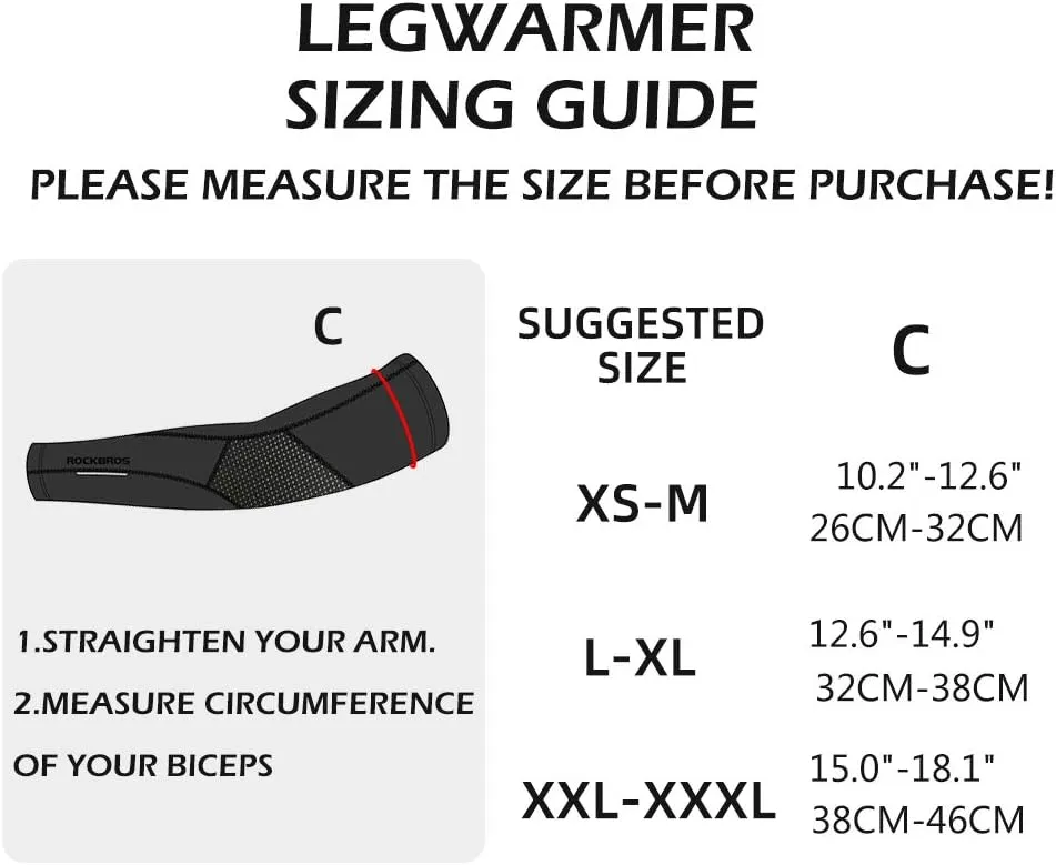 ROCKBROS Thermal Arm Warmer for Men & Women Arm Sleeves for Cycling Running