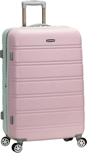 Rockland Melbourne Hardside Expandable Luggage with Spinner Wheels, Mint, Checked Large 28"
