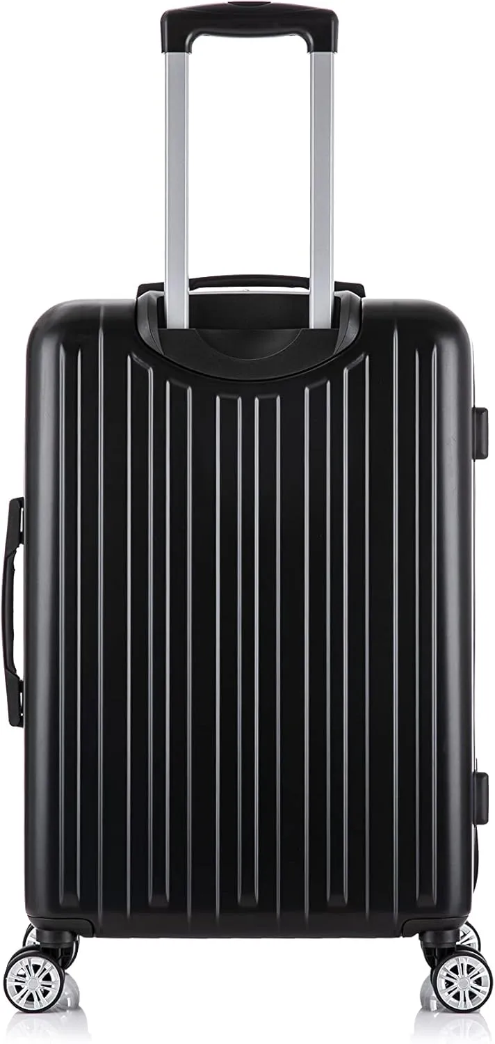 Rockland Paris Hardside Luggage with Spinner Wheels, Black, 3-Piece Set (20/24/28)