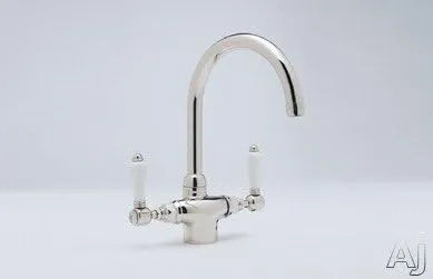 Rohl A1676LMAPC-2 ROHL COUNTRY KITCHEN SINGLE HOLE FAUCET IN POLISHED CHROME WITH METAL LEVERS AND ^C^ SPOUT C.K 1H FCT MTL LVR ^C^ P.CR