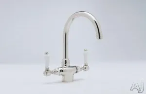 Rohl A1676LMAPC-2 ROHL COUNTRY KITCHEN SINGLE HOLE FAUCET IN POLISHED CHROME WITH METAL LEVERS AND ^C^ SPOUT C.K 1H FCT MTL LVR ^C^ P.CR
