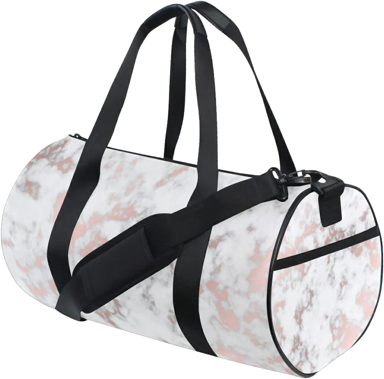 Rose Gold Marble Duffel Bag,Canvas Travel Bag for Gym Sports and Overnight