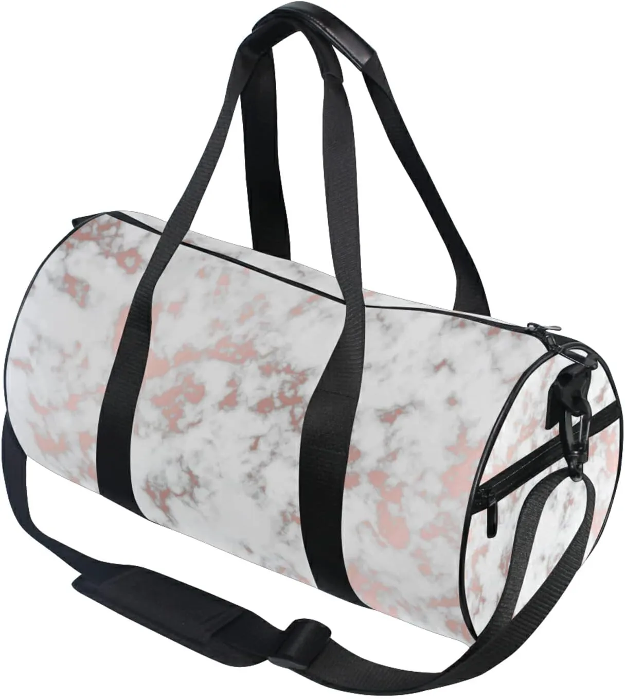 Rose Gold Marble Duffel Bag,Canvas Travel Bag for Gym Sports and Overnight