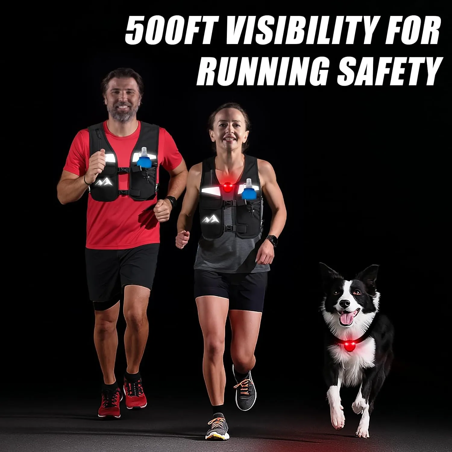Running Vest for Women & Men,Hydration Vest w/ 17 oz Water Bottle,Breathable & Reflective w/ Adjustable Chest Straps & Waterproof Phone Pouch for Run,Trail,Hiking