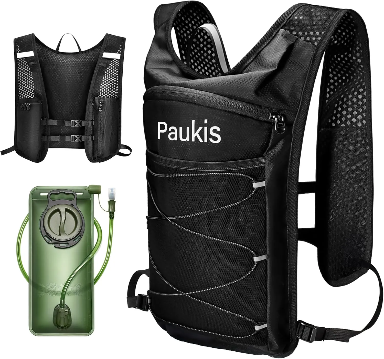 Running Vest for Women and Men, Lightweight Running Hydration Vest Backpack with 2L Water Bladder, Adjustable Hydration Pack for Hiking Trail Race Marathon Cycling