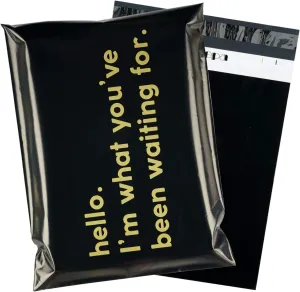 RUSPEPA Poly Mailer Shipping Bag with Self Sealing, Business Text Printed Design, 50 Packs 14.5 x 19 inches, Black