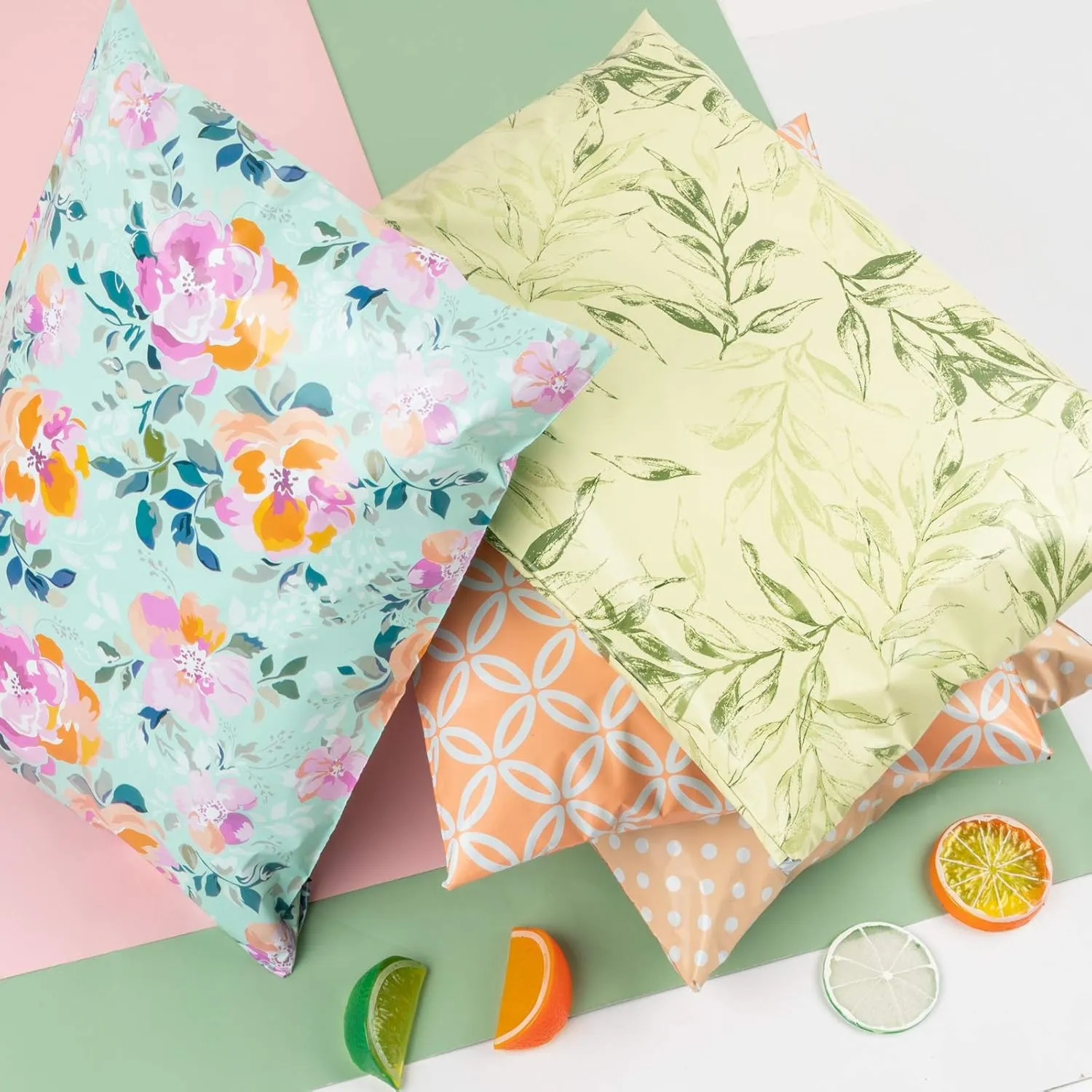 RUSPEPA Poly Mailers Shipping Bags Pretty Thick Self Adhesive Mailing Envelopes, 10x13 inches, 40 Pack - Spring