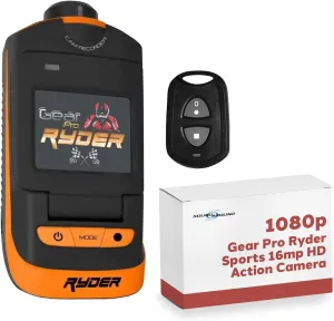 Ryder 360° Action Camera, Hi-Resolution, 16MP Images, 1080p Video, Fold-Out 1.5" LCD, Waterproof, Anti-Shake, HDMI, Micro SD Slot, Mounting Accessories & Remote Control, 3.85"x1.77"x1.37"