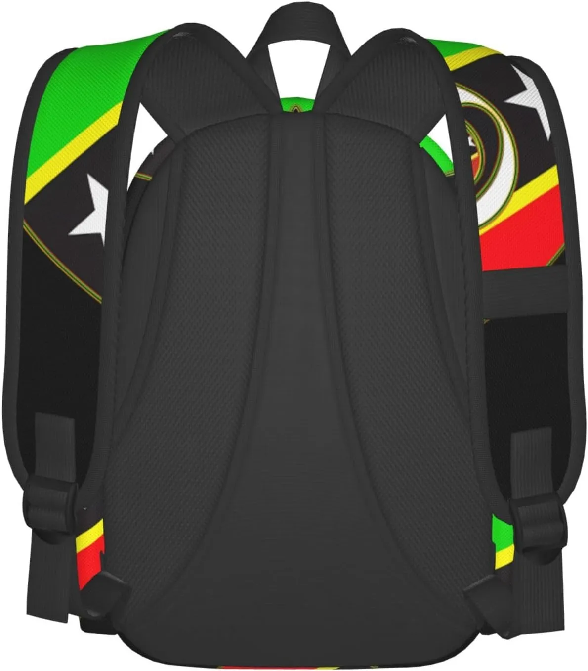 Saint Kitts And Nevis Flag Laptop Commuter Backpack Shoulder Bag Casual Back Pack Daypack Bags With Side Pockets For Work Travel Daily Use