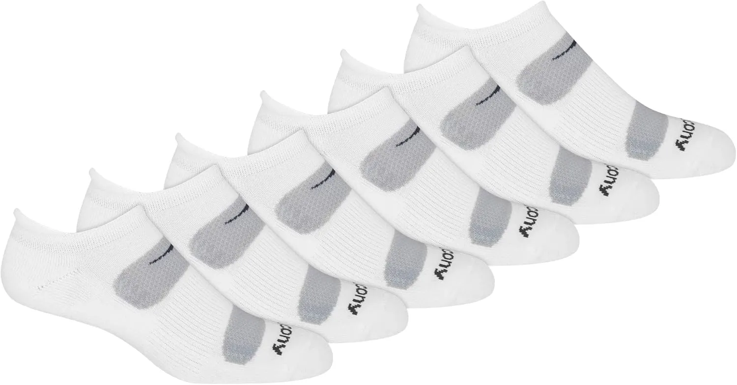 Saucony Men's RunDry Mesh Ventilating Comfort Fit Performance Tab Socks, Multipack