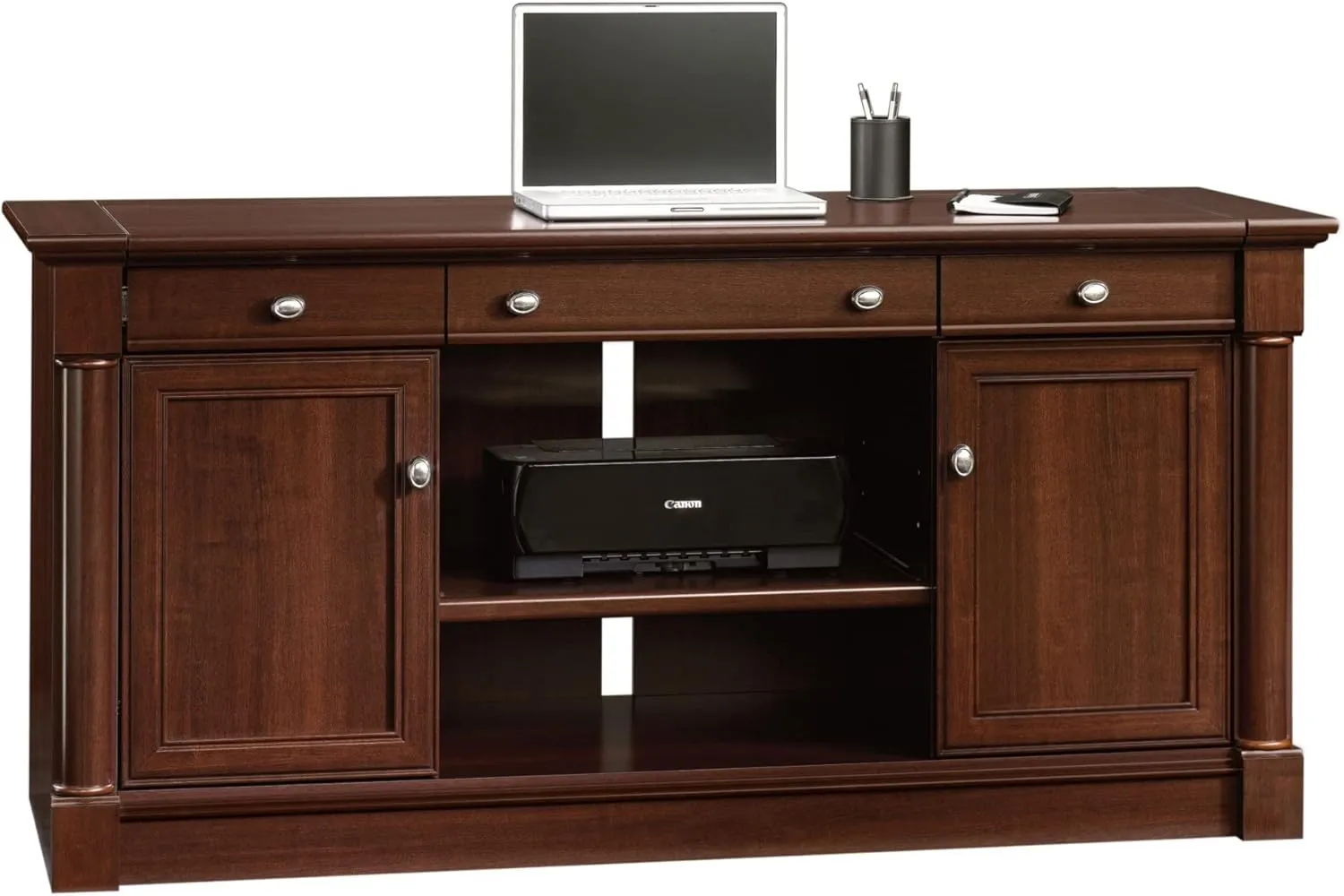Sauder Palladia Credenza, in Select Cherry finish