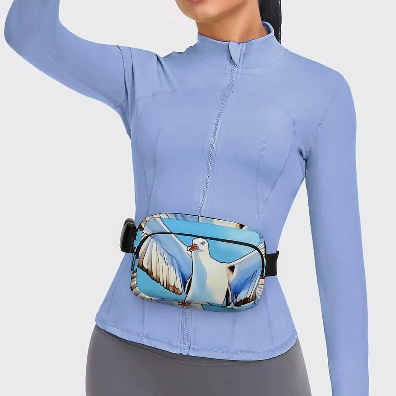 Seagulls in Flight Print Fanny Packs for Women Men Fashion Portable Waist Pack Adjustable Belt Bum Bag Hip Bags for Travel