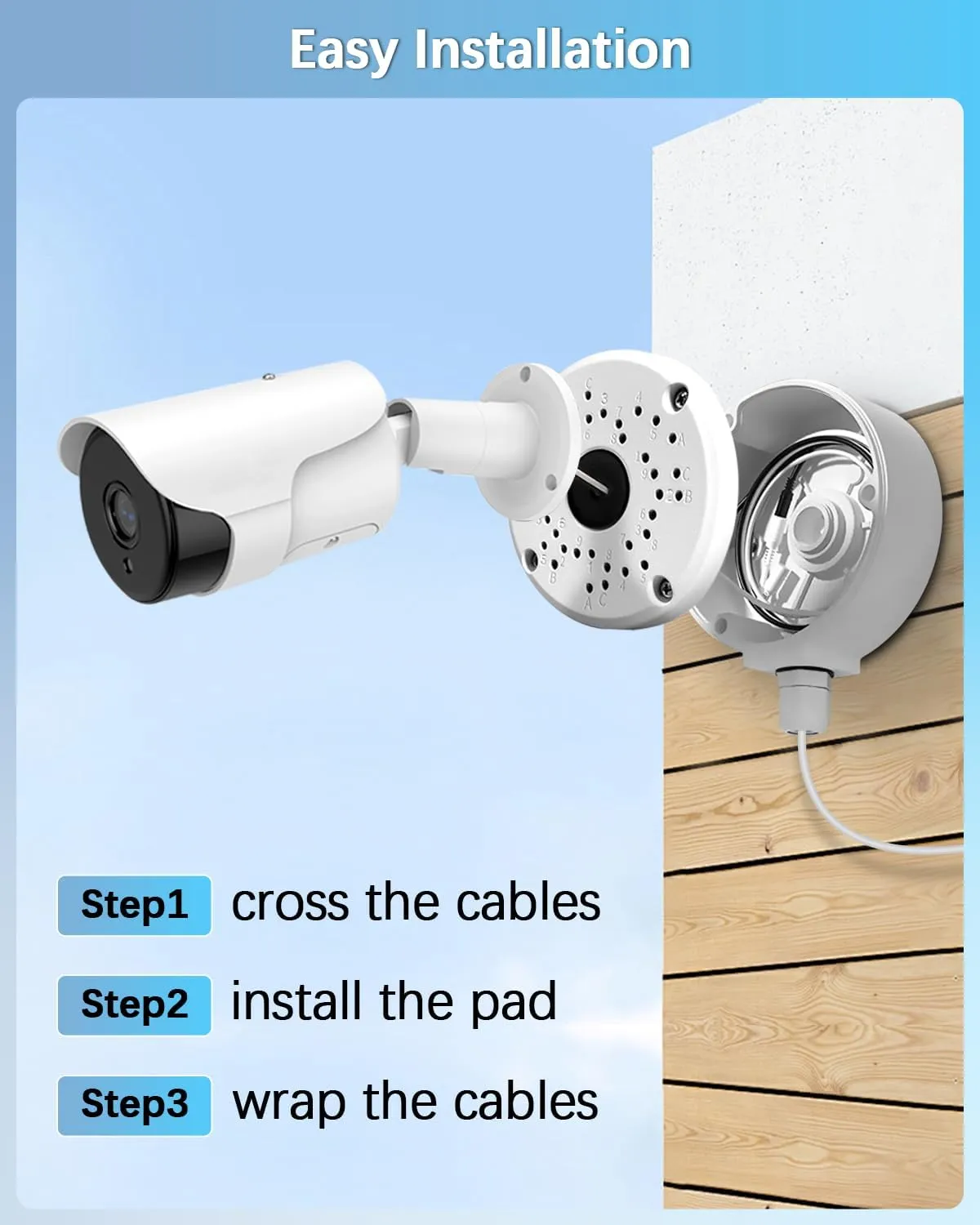 【Security Camera Junction Box】 Universal Bullet Security Camera Mount Bracket, IP66 Waterproof Junction Box for Camera（4 Packs）