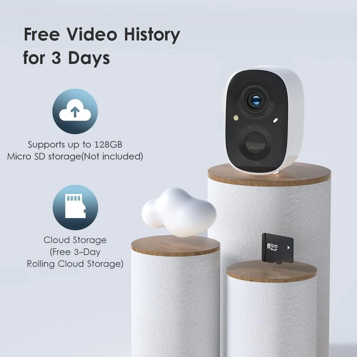 Security Camera Wireless Outdoor, 2-Way Talk Battery Powered Wi-Fi Cameras for Outside and Indoor 1080P Night Vision AI Motion Detection Spotlight Siren Alarm IP65 Weatherproof