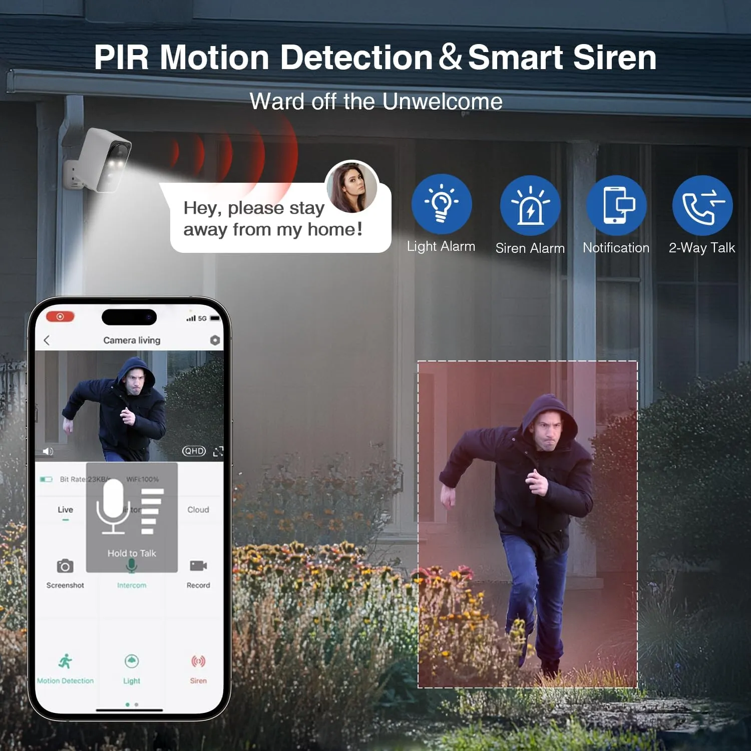 Security Cameras Wireless Outdoor Pan Rotating 180° 2K Cameras for Home Security Color Night Vision Battery 2.4GHz WiFi Camera Motion Detection Siren 2-Way Talk Waterproof Cloud/SD Storage 2-Pack