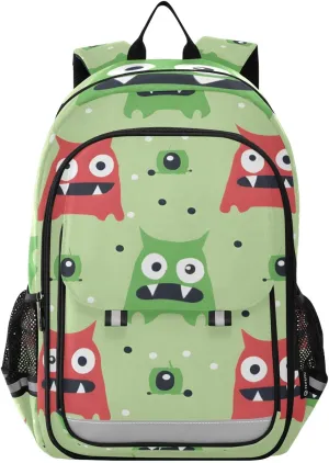 senya School Backpack Kids College Rucksack Travel Bookbag Fashion Back Pack Girls Boys Red Green Monster