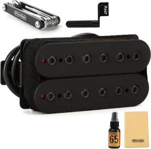 Seymour Duncan Blackened Black Winter Neck Humbucker Pickup - Bundle with Dunlop Multi-Tool, String Winder, and Polish Kit