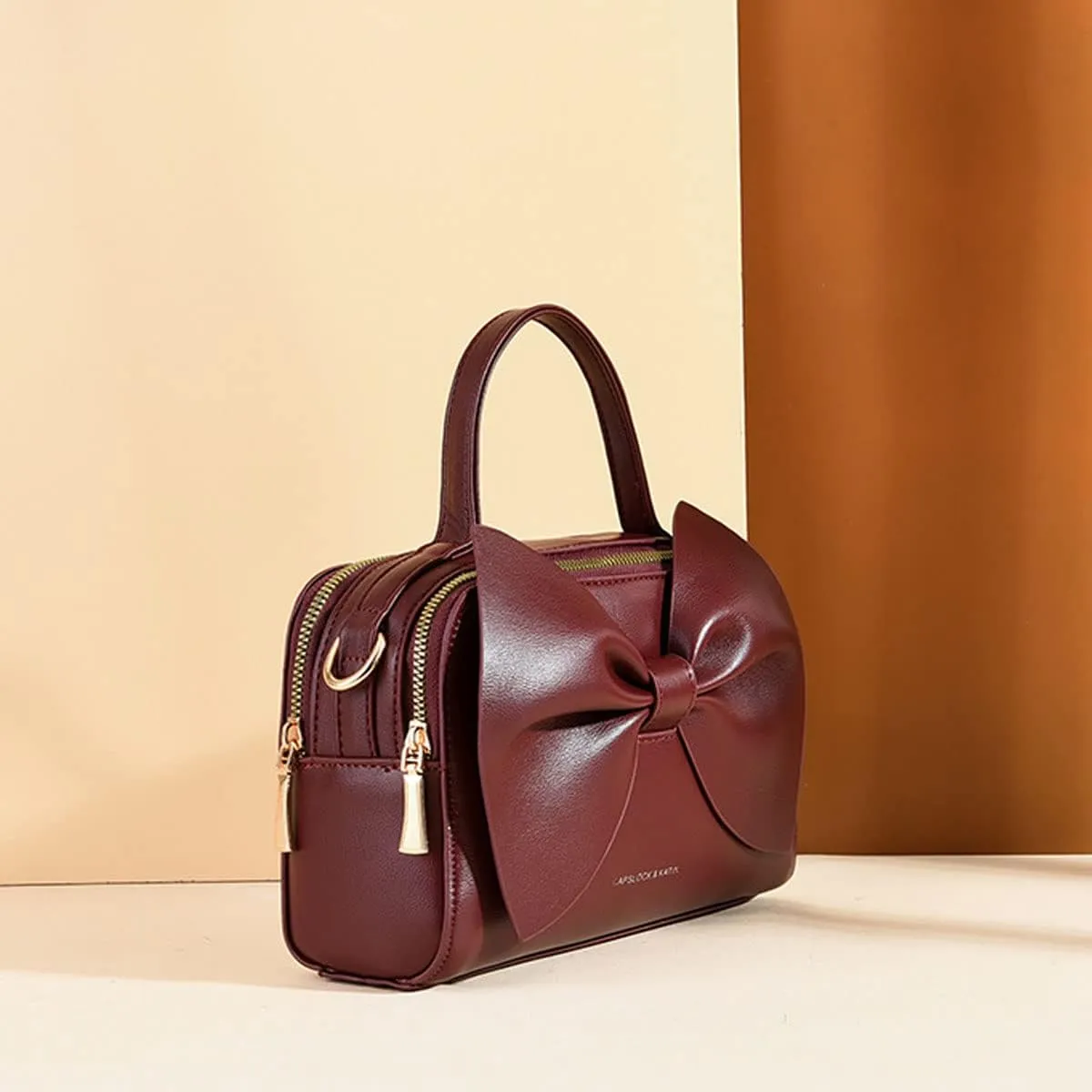 Shoulder Bag for Women PU Leather Purse Bowknot Handbag Fashion Top-Handle Satchel Ladies Crossbody