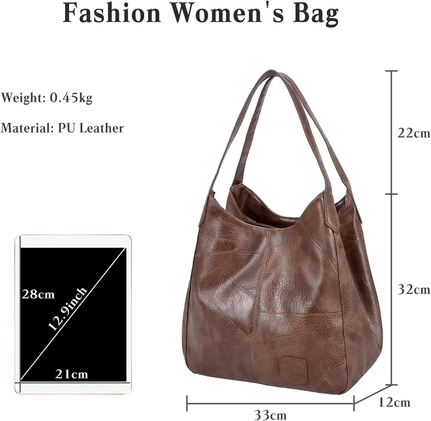 Shoulder PU Leather Bucket Fashion Women's Handbags Waterproof Top-handle Bags Tote for Party Shopping