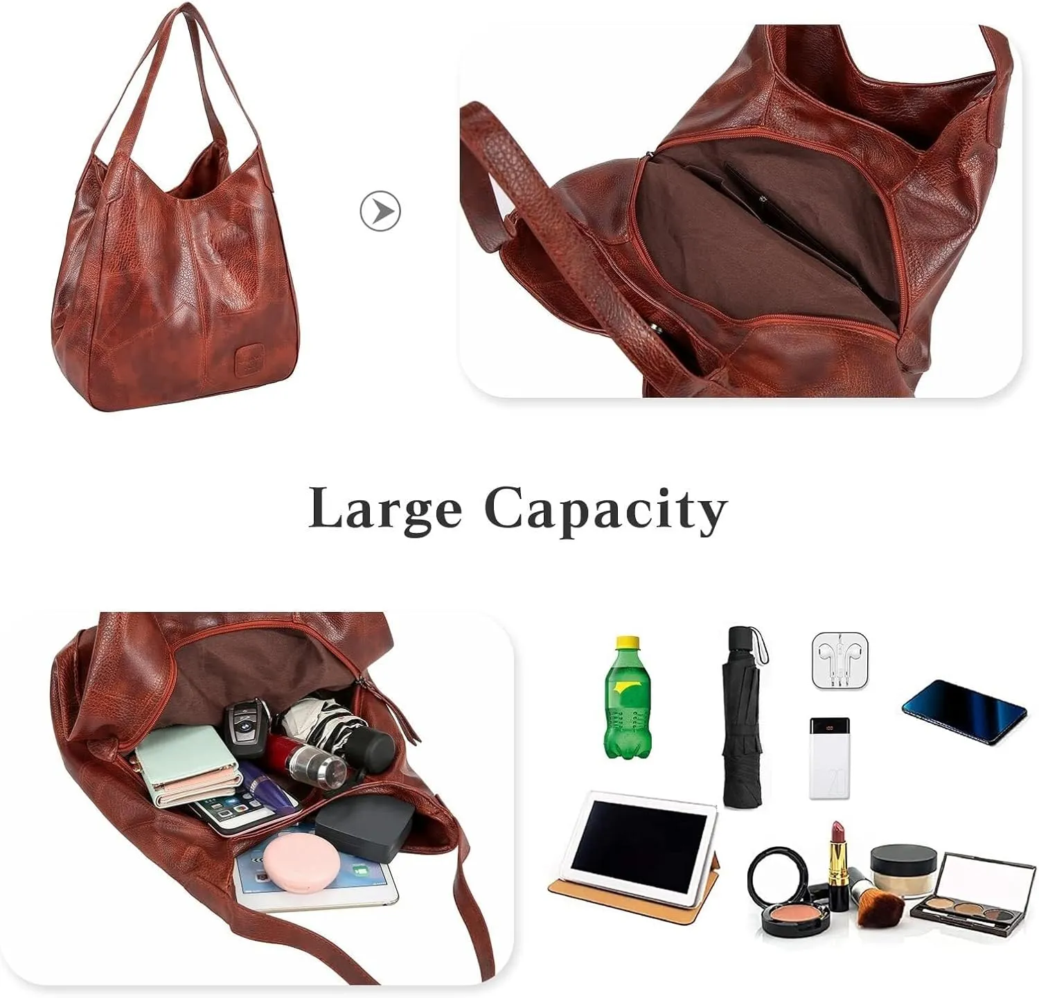 Shoulder PU Leather Bucket Fashion Women's Handbags Waterproof Top-handle Bags Tote for Party Shopping