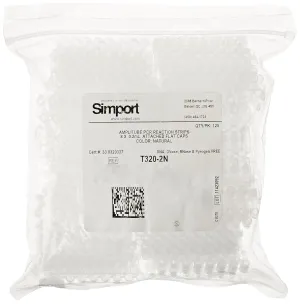 Simport Amplitube T320-2N Polypropylene PCR Reaction Tube Strip with Attached Flat Cap, 8 x 0.2ml, Natural (Pack of 125)
