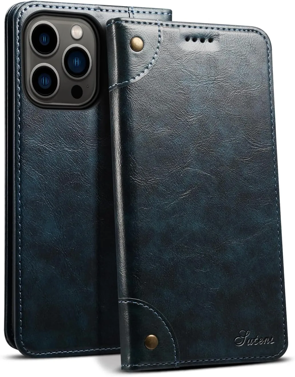 SINIANL Compatible with iPhone 16 Pro Max Case Wallet with Magnetic Kickstand Credit Card Holder, Leather Folio Flip Cover Wallet Case for iPhone 16 Pro Max Blue