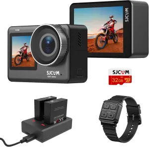SJCAM SJ11 4K Action Camera, 98Ft Waterproof Underwater, Motorcycle Helmet Camera, OIS EIS stabilization, Ultra FOV with Active HDR, 5G WiFi, Remote Control Sports Camera with Helmet Kits