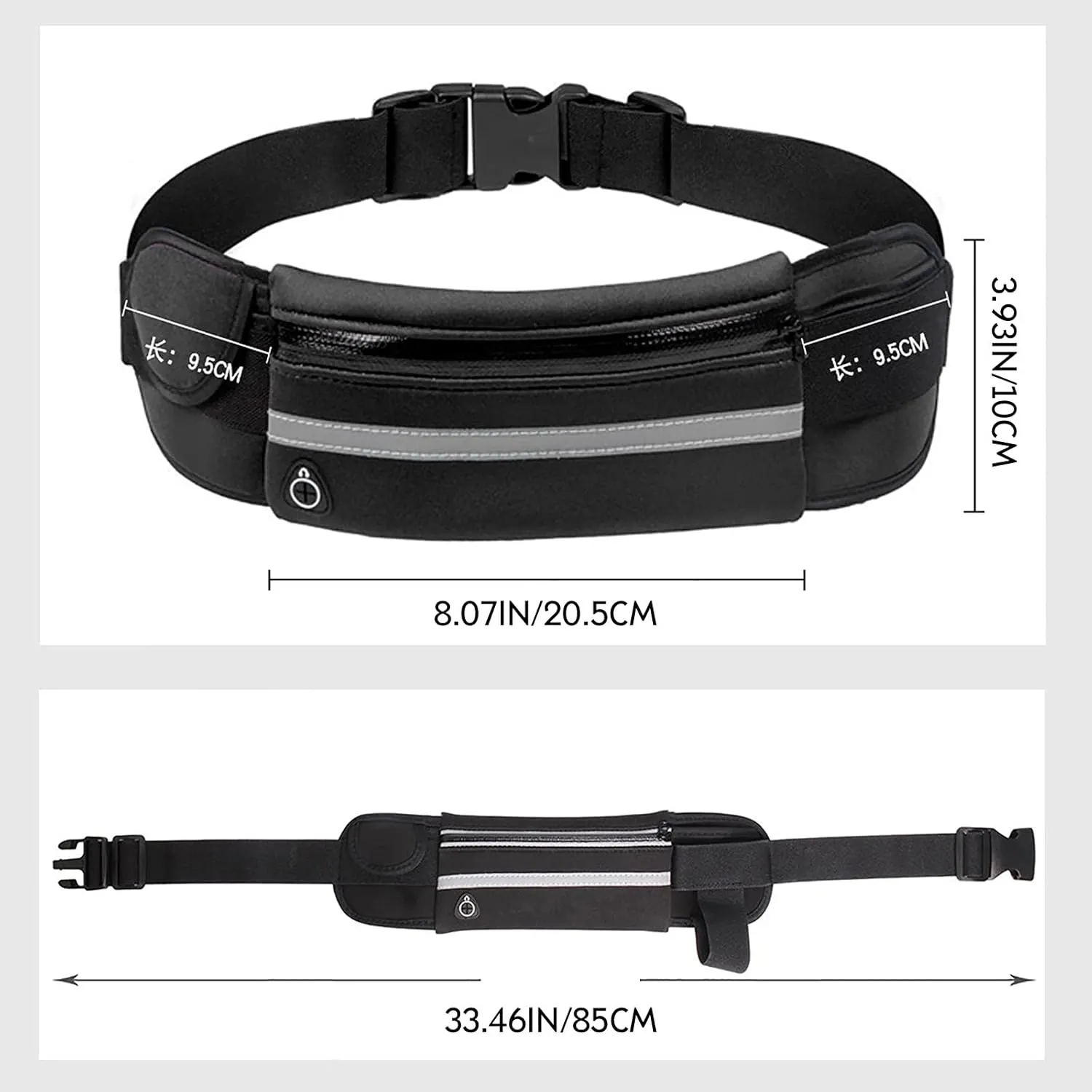 Slim Running Belt, Waterproof Fanny Pack for Men,Phone Holder for Running,Reflective Waist Bag for Women,Runners Belt Pouches for Men,Money Belt,Waist Pack Bag for Workout Camping Travel Running