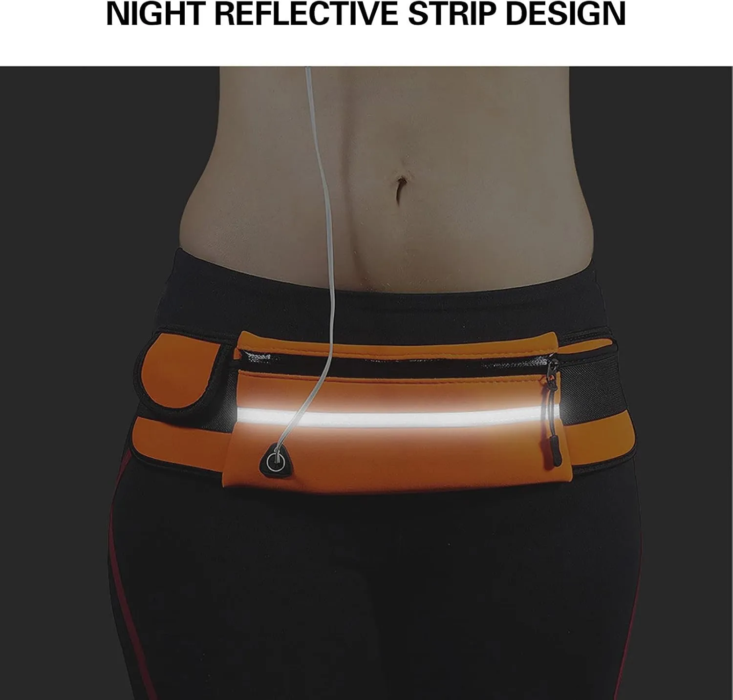 Slim Running Belt, Waterproof Fanny Pack for Men,Phone Holder for Running,Reflective Waist Bag for Women,Runners Belt Pouches for Men,Money Belt,Waist Pack Bag for Workout Camping Travel Running