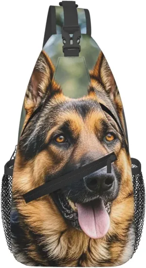 Sling Backpack Bag Crossbody Shoulder Bag German shepherd Chest Bag Lightweight Hiking Daypack,Unisex