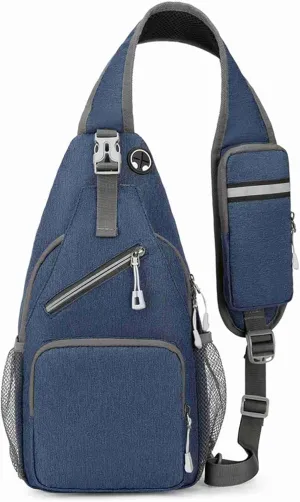 Sling Backpack,Crossbody Sling Bag Daypack Fanny Pack Cross Body Bag for Outdoors Hiking Traveling (Blue)