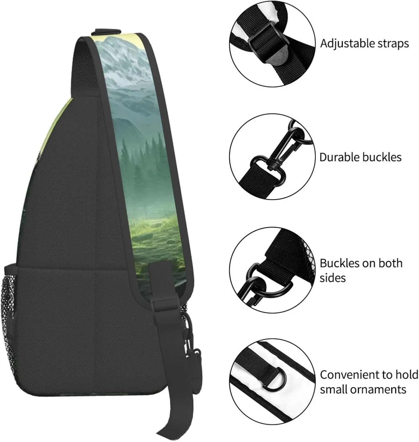 Sling Bag for Women Men Shoulder Bag winter landscape Chest Bag Travel Fanny Pack Lightweight Casual Daypack