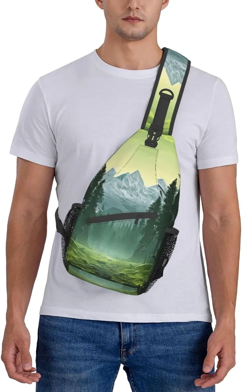 Sling Bag for Women Men Shoulder Bag winter landscape Chest Bag Travel Fanny Pack Lightweight Casual Daypack