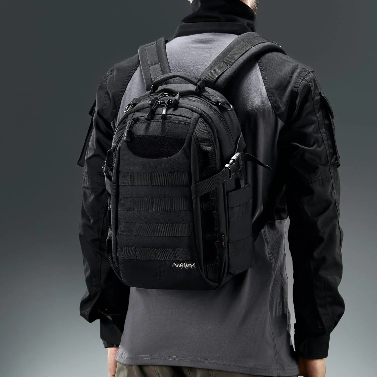 Small Tactical Military Backpack Day Assault Pack Edc Army Daypack Survival Molle Rucksack Bugout Emergency Go Bag 21L (Black)