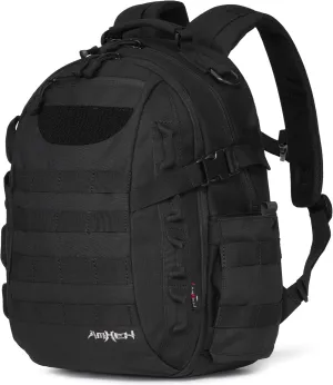 Small Tactical Military Backpack Day Assault Pack Edc Army Daypack Survival Molle Rucksack Bugout Emergency Go Bag 21L (Black)