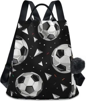 Soccer Elements Pattern Backpack for Women Anti Theft Large Fashion Travel Shoulder Bag Purse Rucksack Lightweight